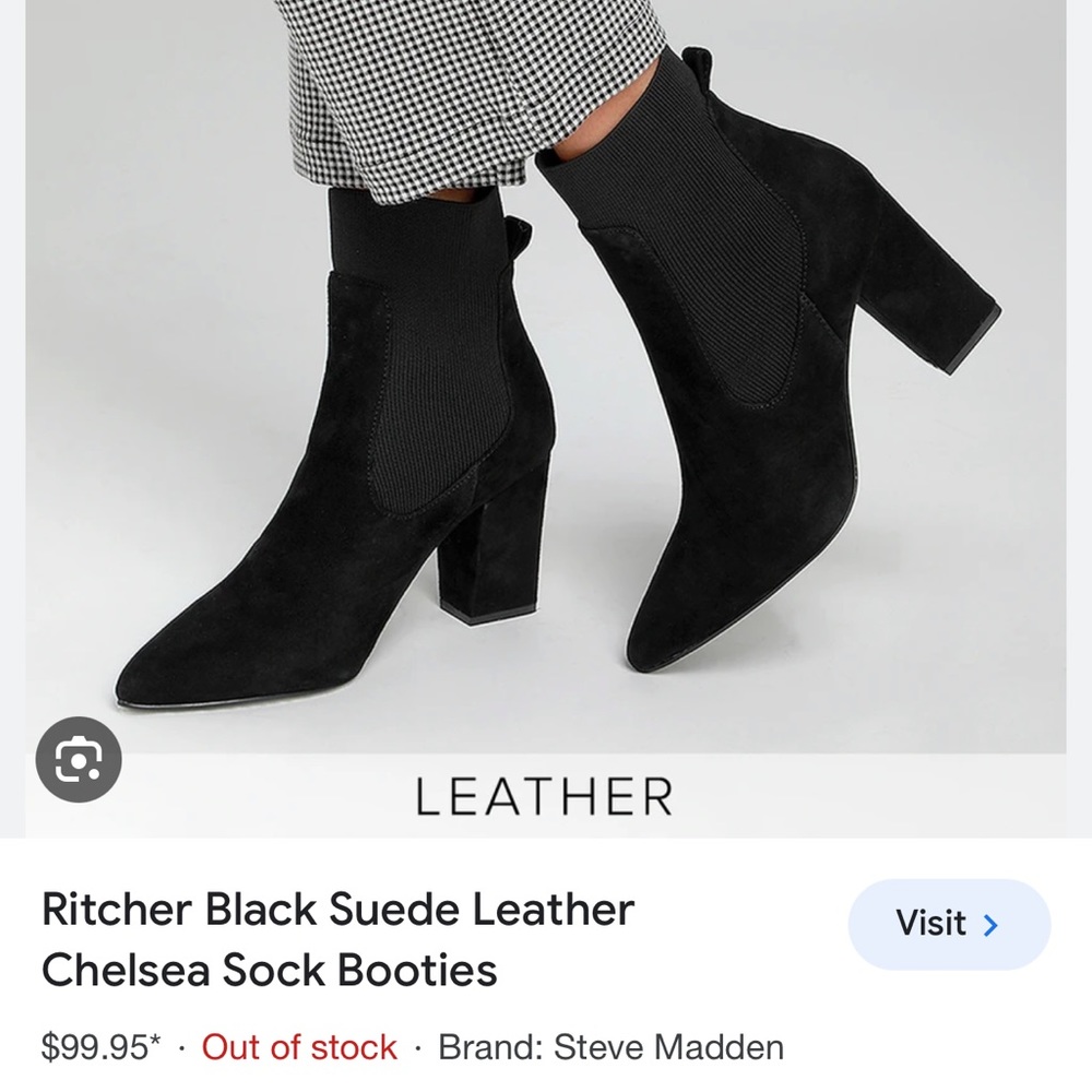 Steve Madden Richter Grey Brown Sock Ankle heel suede bootie women size 9 - Picture 2 of 8